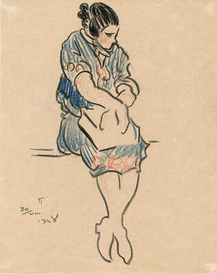 Пашков Павел Петрович. Женщина в синем платье 